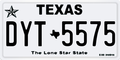TX license plate DYT5575