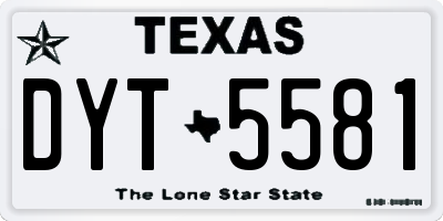 TX license plate DYT5581