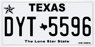 TX license plate DYT5596