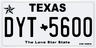 TX license plate DYT5600