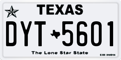 TX license plate DYT5601