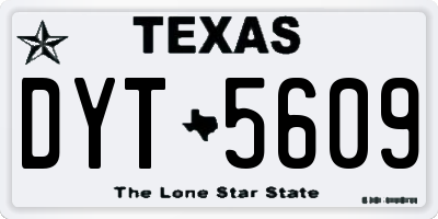 TX license plate DYT5609