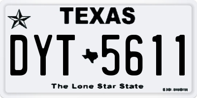 TX license plate DYT5611