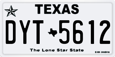 TX license plate DYT5612