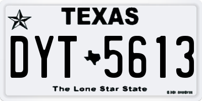 TX license plate DYT5613