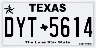 TX license plate DYT5614