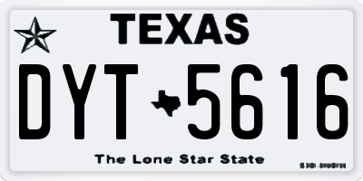 TX license plate DYT5616