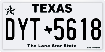 TX license plate DYT5618