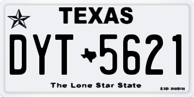 TX license plate DYT5621