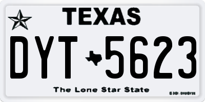 TX license plate DYT5623