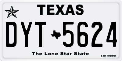 TX license plate DYT5624
