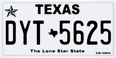 TX license plate DYT5625