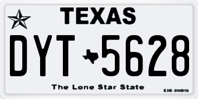 TX license plate DYT5628