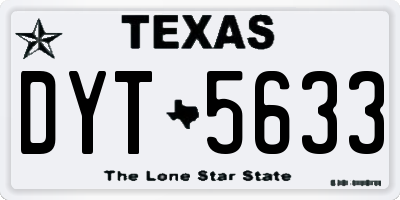 TX license plate DYT5633