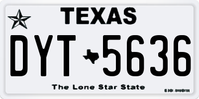 TX license plate DYT5636