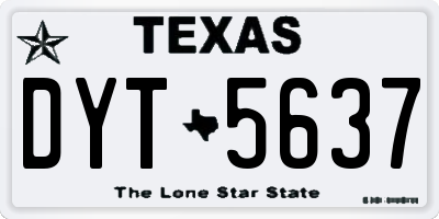 TX license plate DYT5637