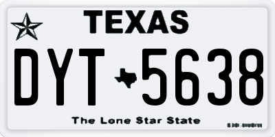 TX license plate DYT5638