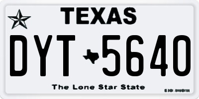 TX license plate DYT5640