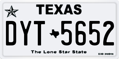 TX license plate DYT5652