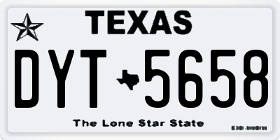 TX license plate DYT5658
