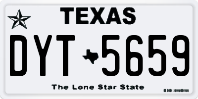 TX license plate DYT5659