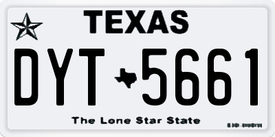 TX license plate DYT5661
