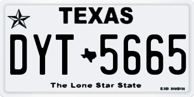 TX license plate DYT5665
