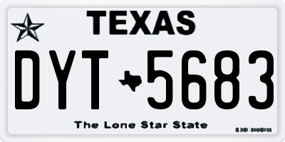 TX license plate DYT5683