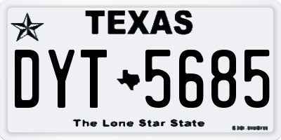 TX license plate DYT5685