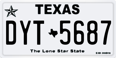 TX license plate DYT5687