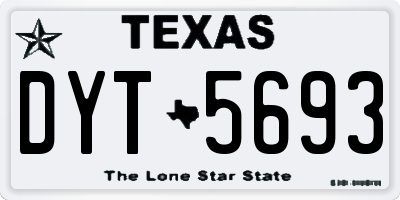 TX license plate DYT5693