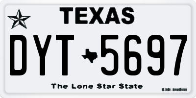 TX license plate DYT5697