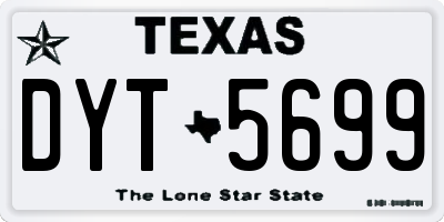 TX license plate DYT5699