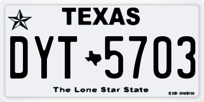 TX license plate DYT5703
