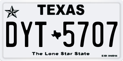 TX license plate DYT5707