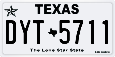 TX license plate DYT5711