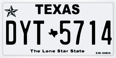 TX license plate DYT5714