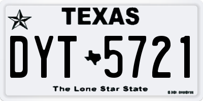 TX license plate DYT5721