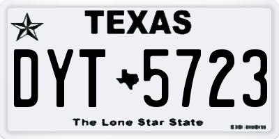 TX license plate DYT5723