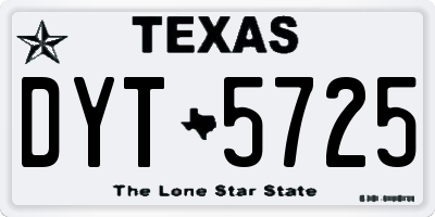 TX license plate DYT5725