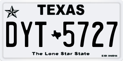 TX license plate DYT5727