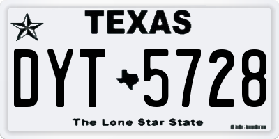 TX license plate DYT5728