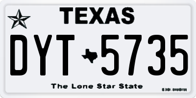TX license plate DYT5735
