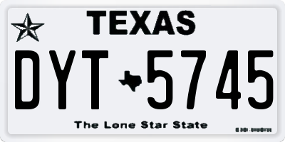 TX license plate DYT5745