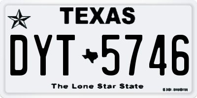 TX license plate DYT5746