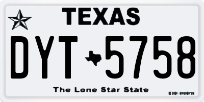 TX license plate DYT5758