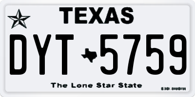 TX license plate DYT5759