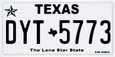 TX license plate DYT5773