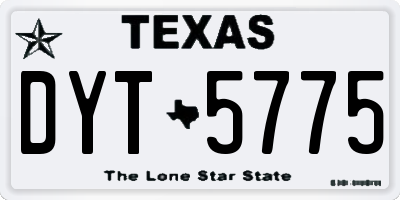 TX license plate DYT5775