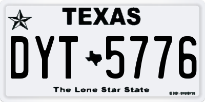 TX license plate DYT5776